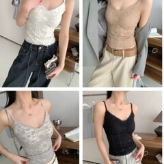 Meow Xiaoyan W6095 Vネックライト高級ベスト、レースストラップ付き、純粋な欲望、レトロな花柄、夏用通気性のある軽量ベスト