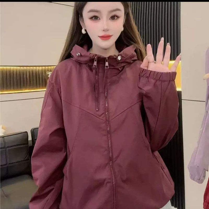 2025新款春季冲锋衣连帽外套女甜美韩版高级感洋气小个子上衣|undefined