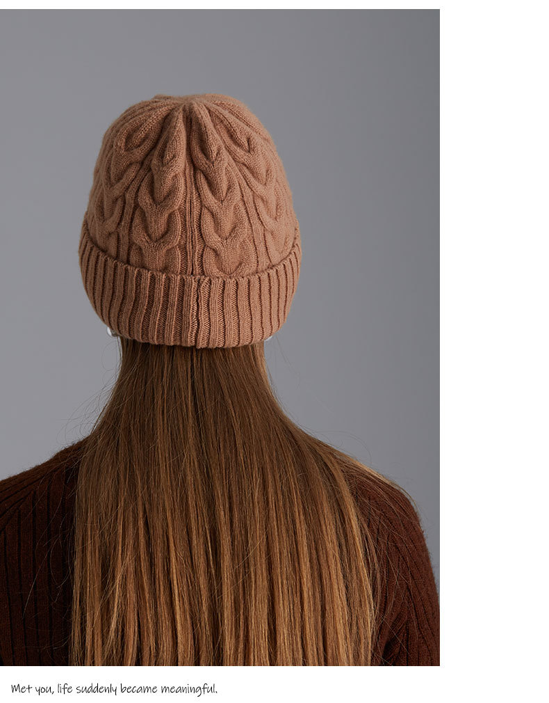 Big Waist Autumn And Winter New Knitted Hat Men's Hat Warm Women's Hat Cotton Wool Hat Thickened Fried Dough Twists Cold Hat_voghion.com