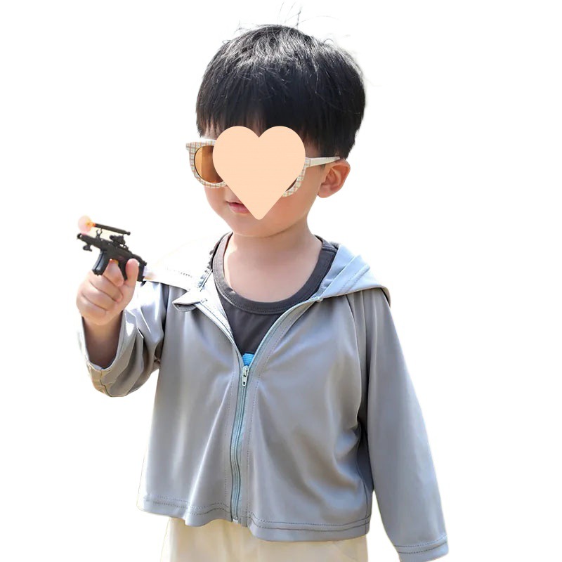 어린이 태양 옷 50 개 자외선 코트 어린이 후드 여름 옷 소년과 소녀 얇은 에어컨 셔츠
