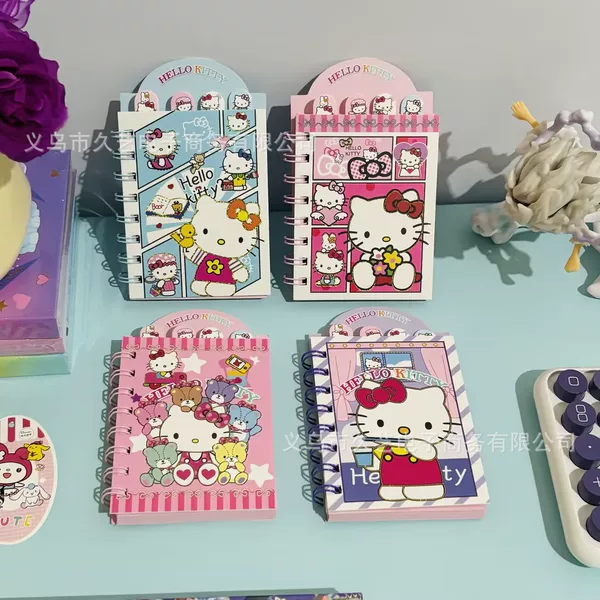 Hello Kitty A7 Spiral Notebook Creative High-Value Notepad Small Notebook Ins-Style Flip-Up Notebook
