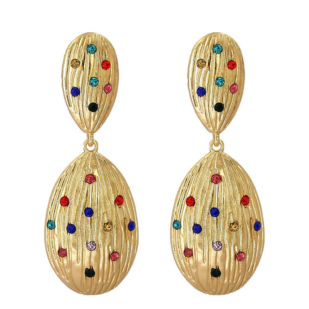 Retro Geometric Drop-shaped Alloy Earrings display picture 6