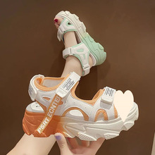 网红仙女凉鞋女学生2025年夏季新款防滑松糕底运动厚底时尚沙滩鞋