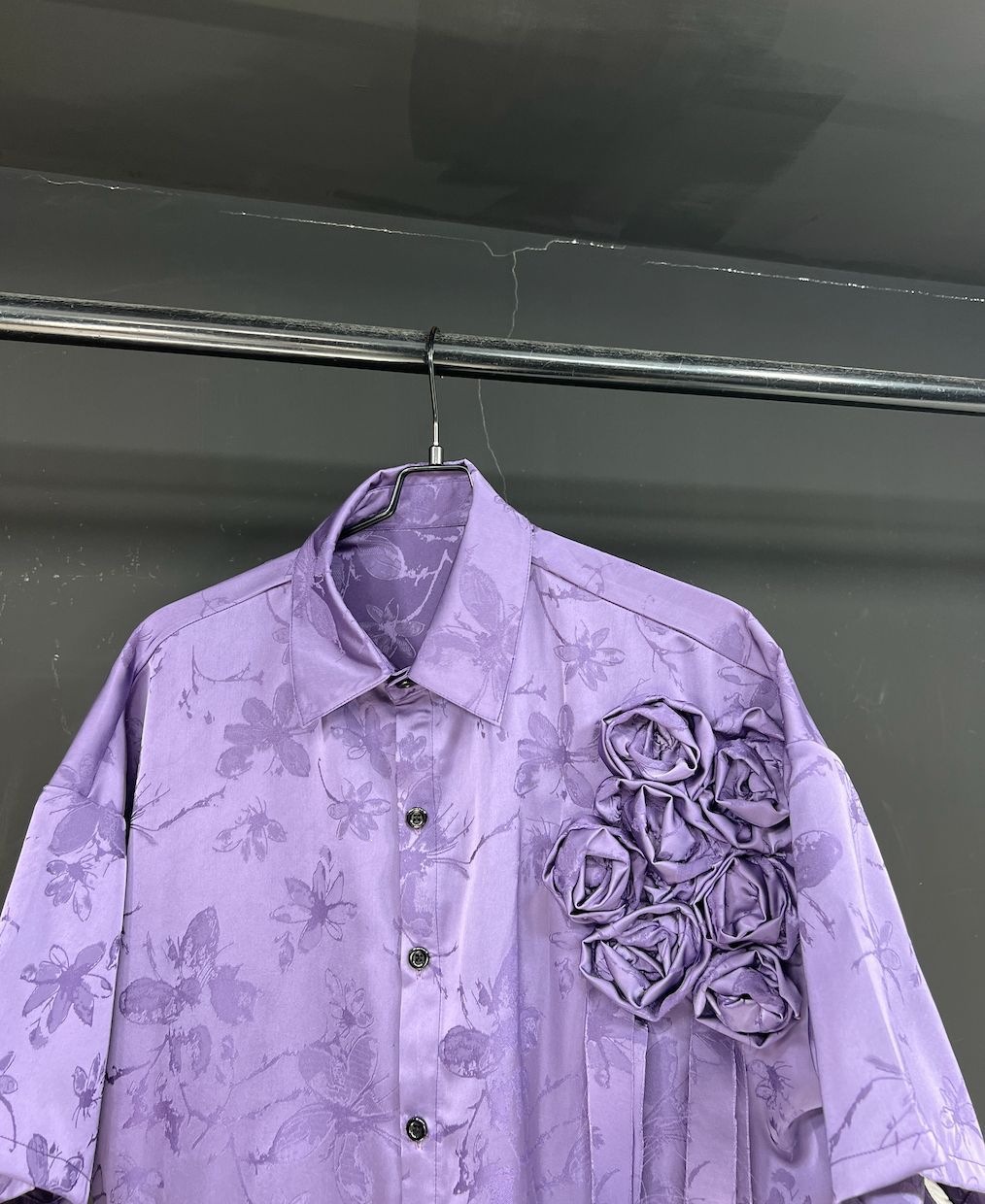 Men's Summer Short Sleeve Shirt, Loose Fit Casual Button Down Shirt With Unique Design, Trendy Oversized Poplin Shirt_viptrois.com