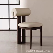 北欧复古法式中古实木餐椅家用简约化妆椅靠背椅轻奢河马椅可批发