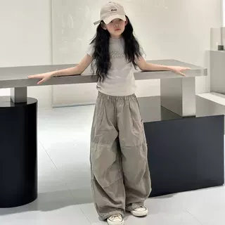 女童裤子薄款儿童阔腿裤外穿夏装2026新款独特超好看大童休闲长裤