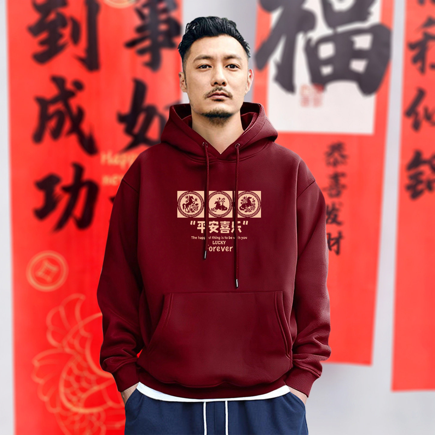 Chaqueta con capuz para hombres primavera y otoño marca de moda americana con chaqueta gruesa de lana de invierno de gran tamaño