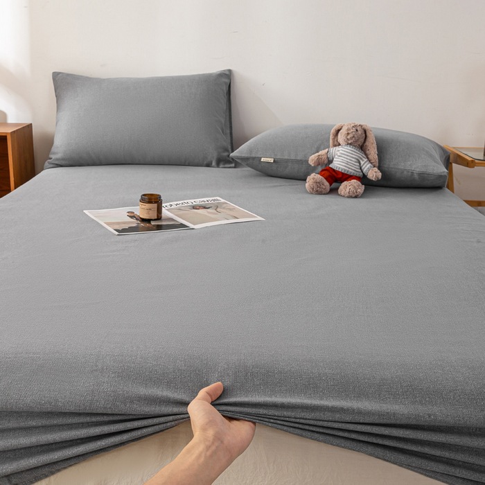 두꺼운 낡은 거친 천 매트 및 장착 시트 - 젠틀맨 그레이