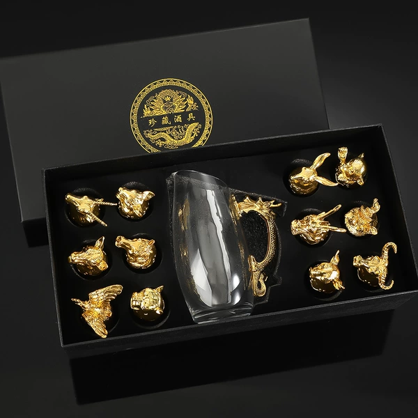Gift box [35*18*9.5] Ancient gold-1 pot 12 cups