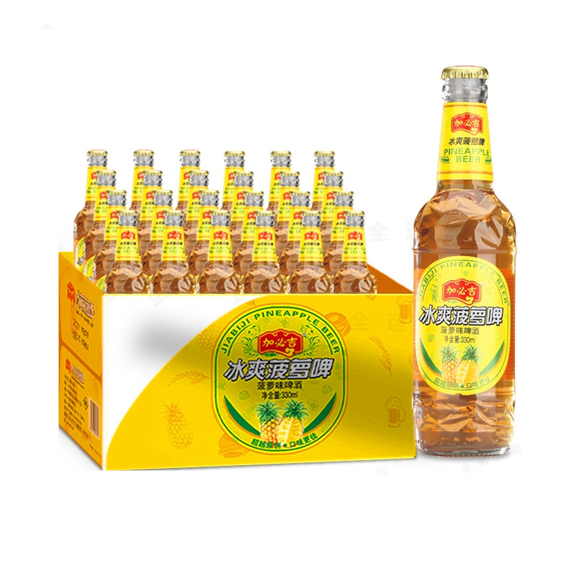 Jiabiji Pineapple beer 330ml Bottled FCL Guangdong specialty Pineapple beer Fruity Drinks Large consulting