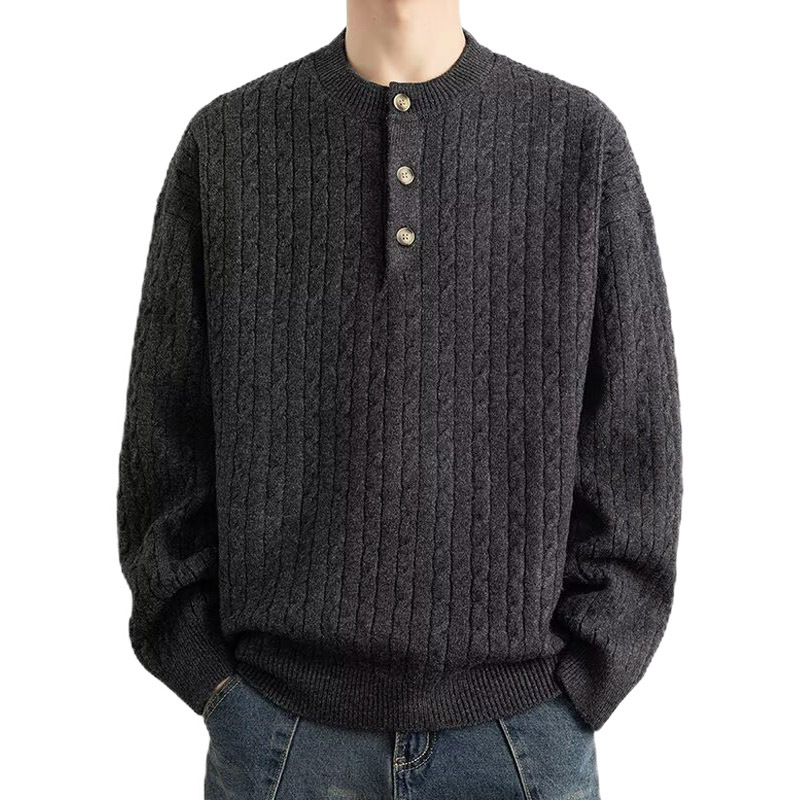 Explosiones transfronterizas de tamaño europeo de tamaño grande Henry cuello jersey jersey de torsión suéter hombre alto estilo de negocios otoño y invierno al por mayor