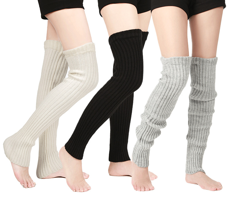 Beinwärmer Gestrickte Warme Yoga-Socken Für Frauen Frühlingssport Über Dem Knie Leggings_voghion.com