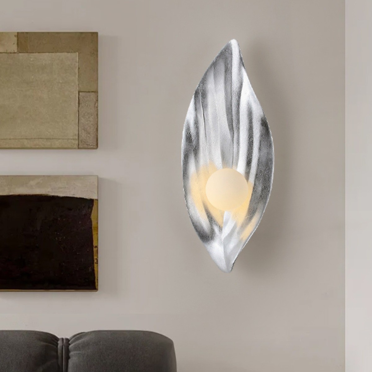 Diseño de luz decorativa, diseñador de estudio, pared de fondo de wabiya creativa, decoración japonesa simple, lámpara de pared de fondo de dormitorio de lámina de oro
