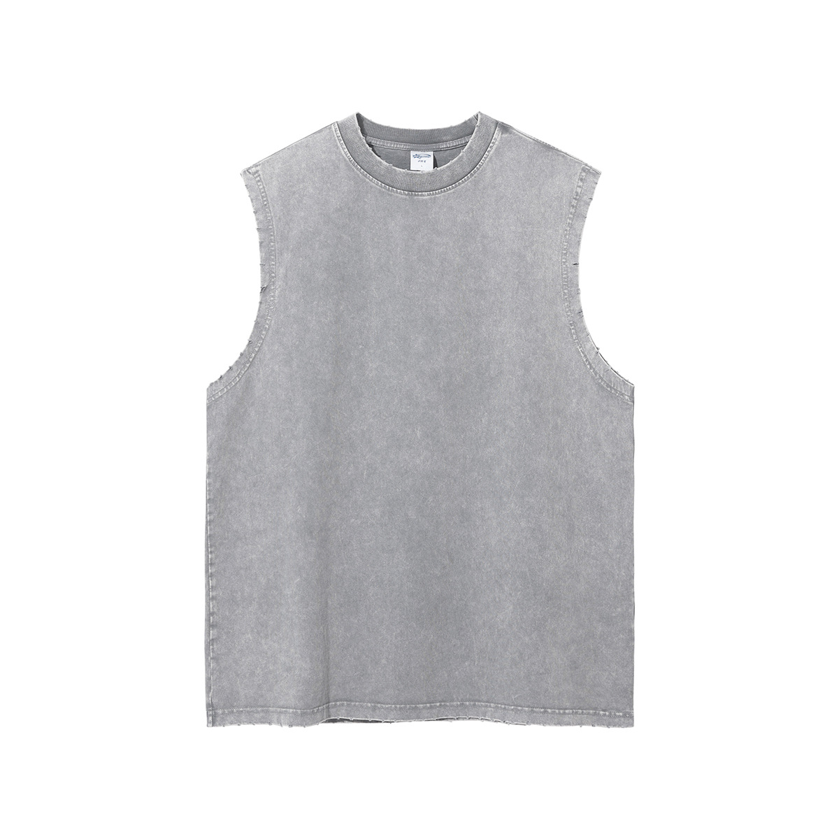 Chaleco delgado de verano estilo americano marca de moda 275g Batik hacer viejos chalecos de hombro lavados retro desgastado hombre media manga T