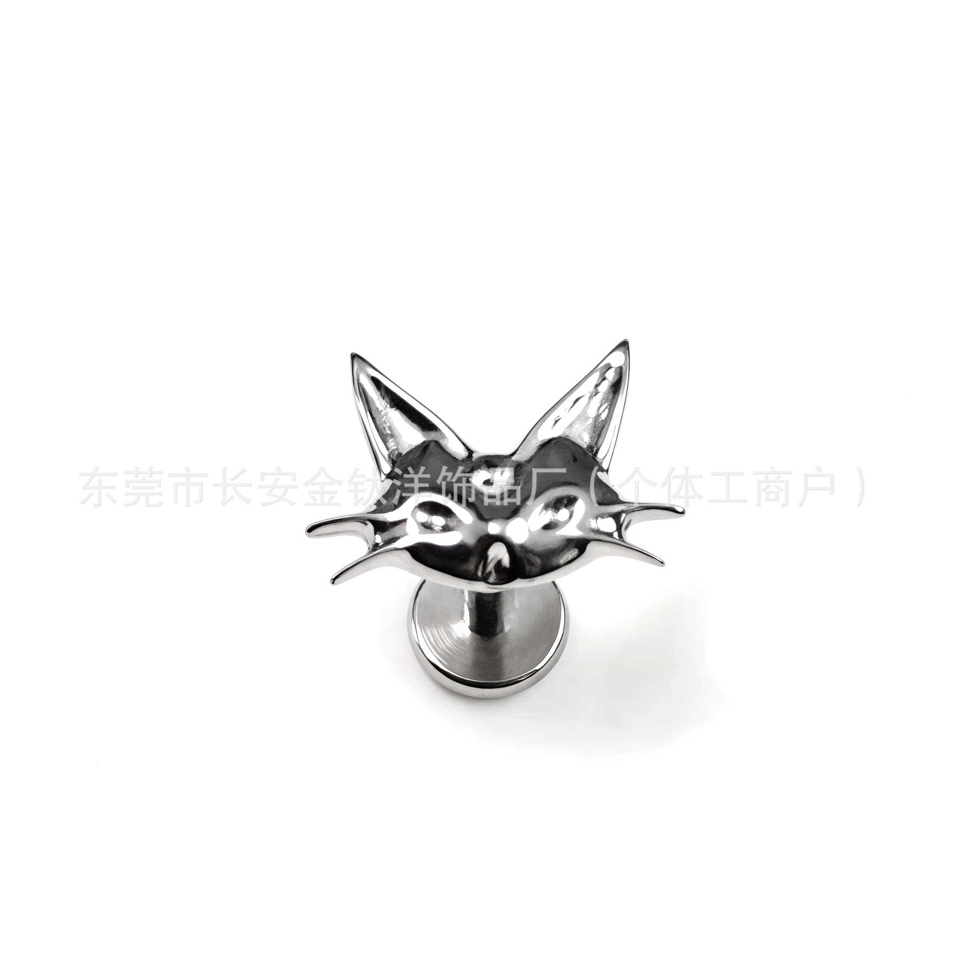 F136 Titanium Smooth Surface Long Cat Ear Stud Nose Stud Lip Stud G23 Titanium Alloy Body Piercing Jewelry Ear Bone Stud detail image 7