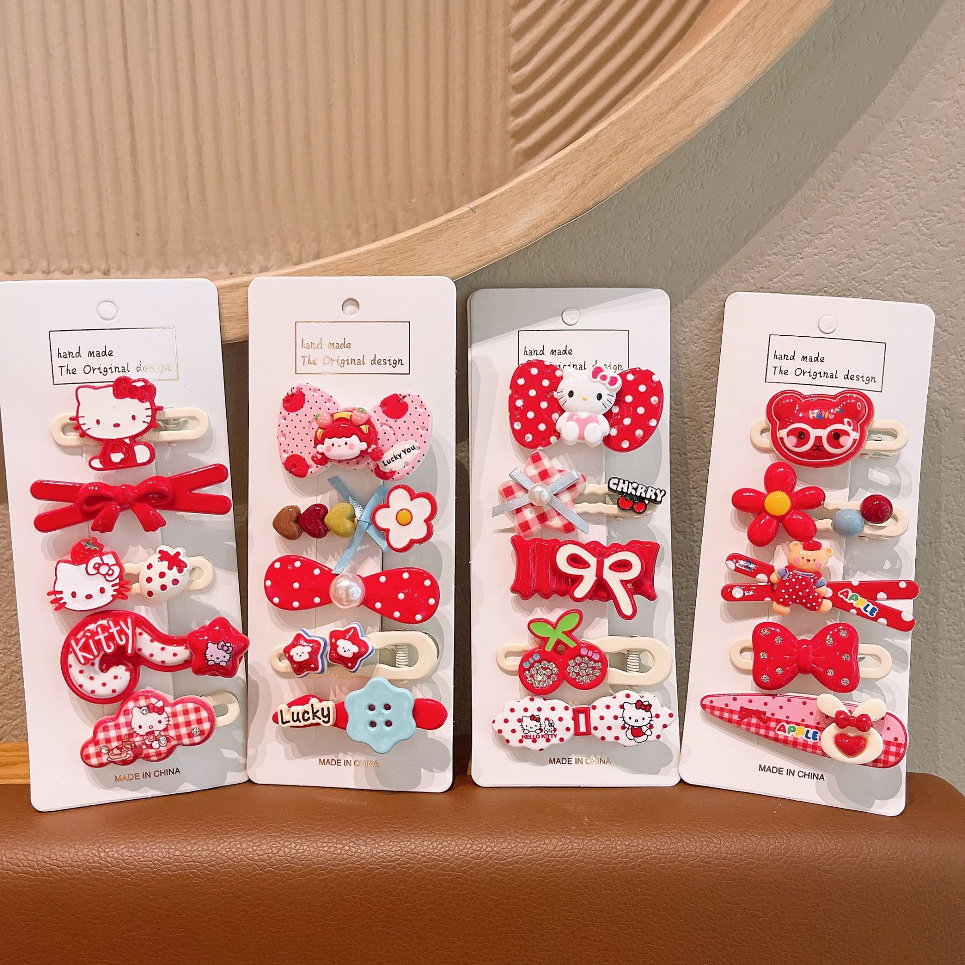 Clips de cabello rojo y azul para niños clips de cabello de estudiantes clips de cabello de alto nivel de goteo de aceite clips laterales de niñas clips de pelo para bebés