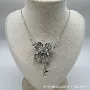 手工椭圆四孔银色吊坠