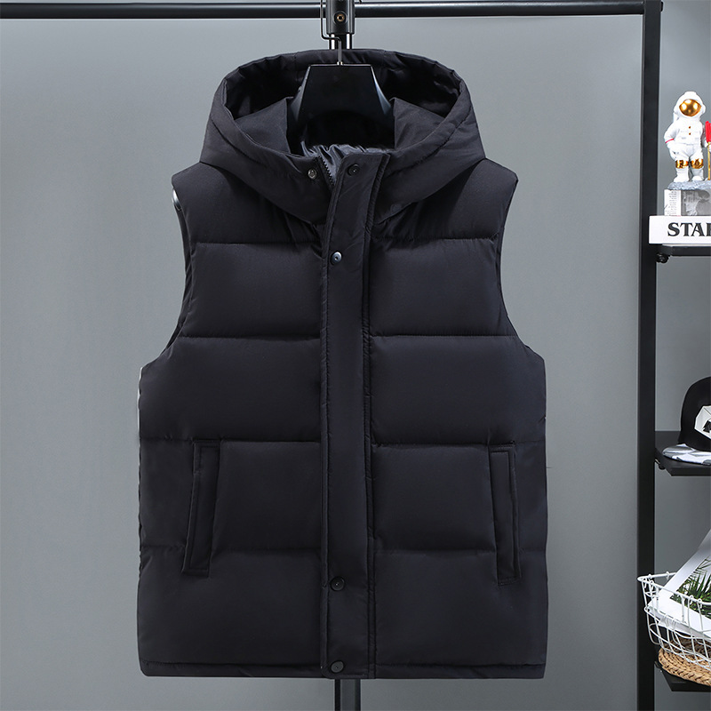 Autumn and Winter New Men's Large Size Vest Thickened Cotton Vest Plus Size Cotton Vest Loose Men's Winter Coat