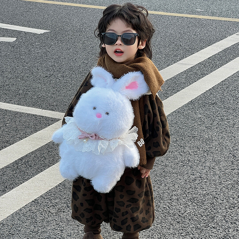 Bonito oso, mochila para niños y niñas, muñeca, conejo bebé, mochila pequeña, 2024 nuevo bolso de peluche para niños