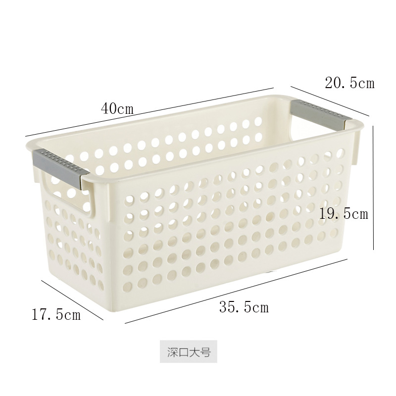 Caja de almacenamiento de artículos domésticos japoneses de color sólido cesta de almacenamiento de plástico cesta de baño cesta de almacenamiento de bocadillos cesta de almacenamiento