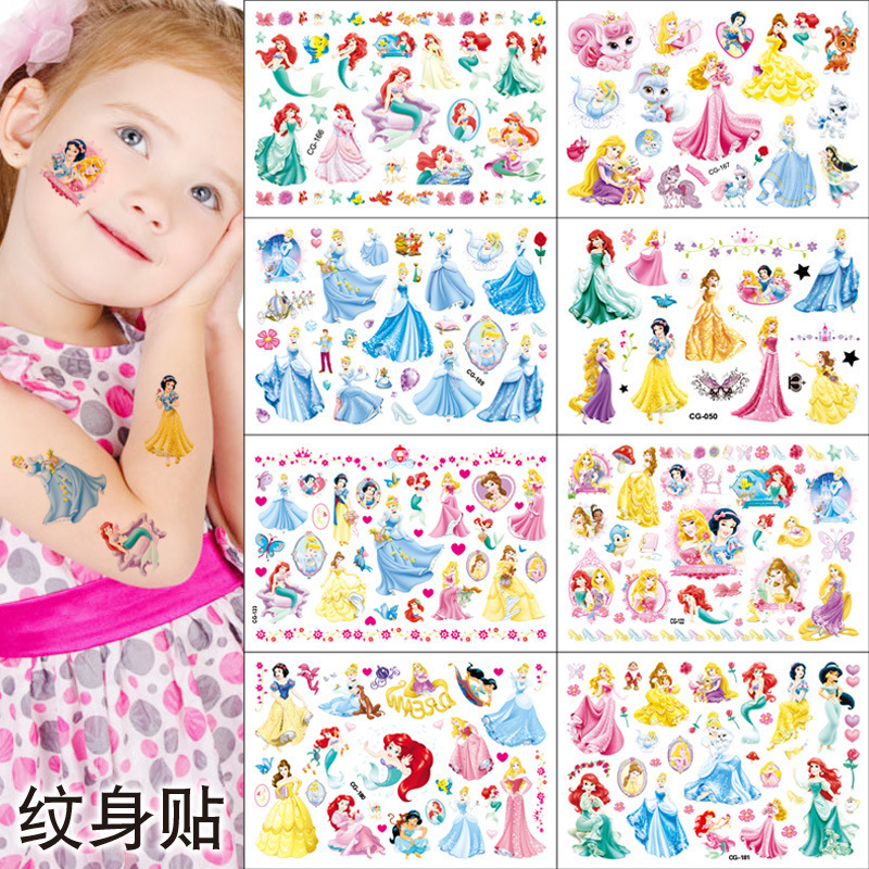 Children's Cartoon Snow White Cinderella Belle Sleeping Beauty Mermaid Tattoo Sticker Water Transfer Tattoo Sticker Children's Cartoon Snow White Cinderella Belle Sleeping Beauty Mermaid Tattoo Sticker Water Transfer Tattoo Sticker
