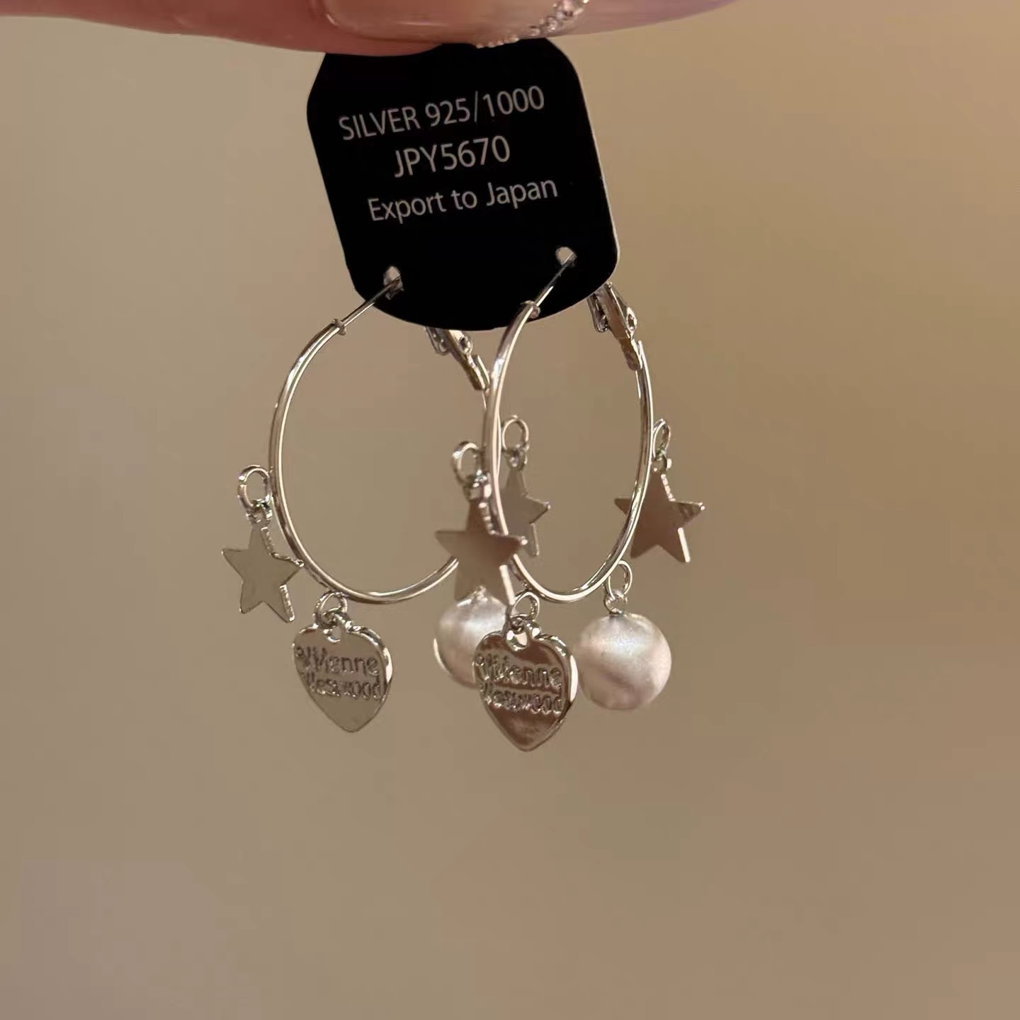 Y112 star pearl earrings