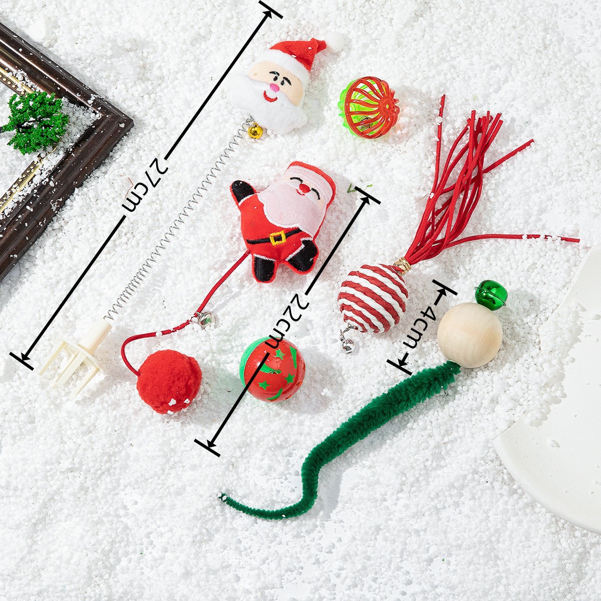 Nuevos productos transfronterizos para mascotas Navidad juguetes interactivos para aliviar el aburrimiento de la caja de regalo de juguetes para mascotas combinación