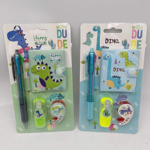 Cartoon Sanrio Kuromi notebook multi-color pen highlighter elementary school student gift reward stationery set