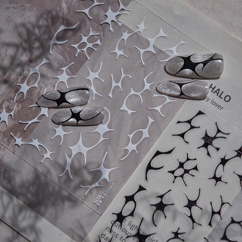 Tomoni Thin and Flexible Nail Art Stickers Modern Minimalist Art Line Decoration Stickers Nail Stickers Decoration Sticker Materials