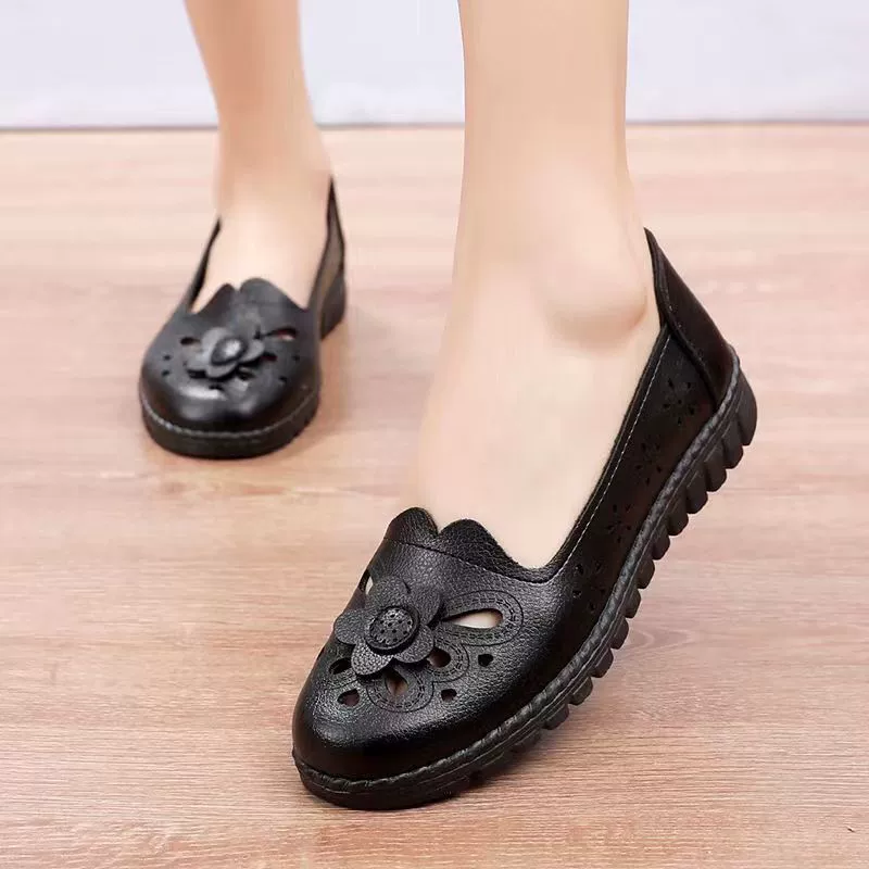Мягкая кожа Мягкая подошва обувь мамы плоская подошва износостойкая водонепроницаемая обувь с бантом
