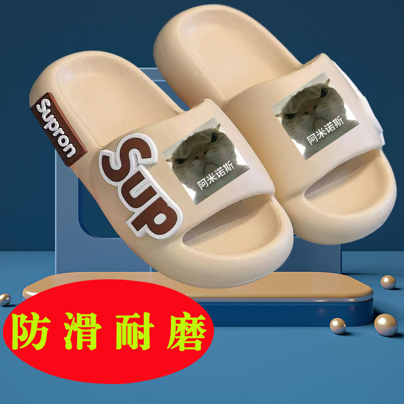 Big Head Cat Expression Bag Boys Summer New Parent-Child Indoor Non-Slip Deodorant Outer Wear Slippers Amino