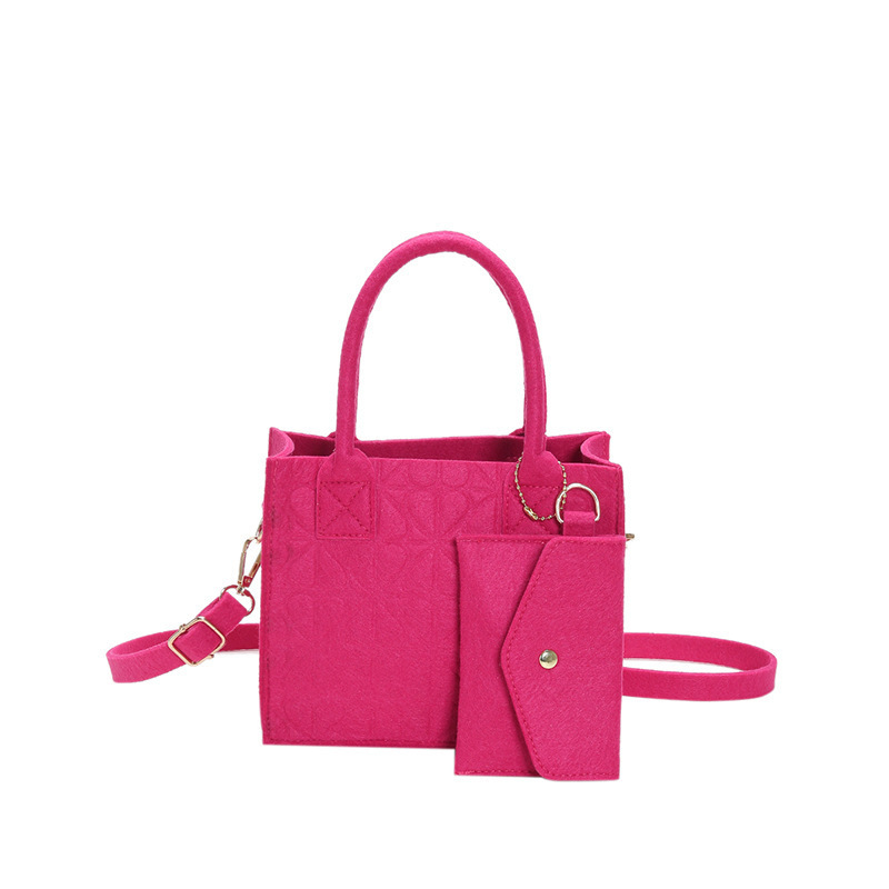 Bolso de moda de gran capacidad de mujer versión coreana simple bolso de fieltro ligero de dos piezas bolso al por mayor