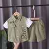 Summer clothing, set, jacket, trousers, 2021 collection, with short sleeve, 1-5 years, Korean style, with little bears