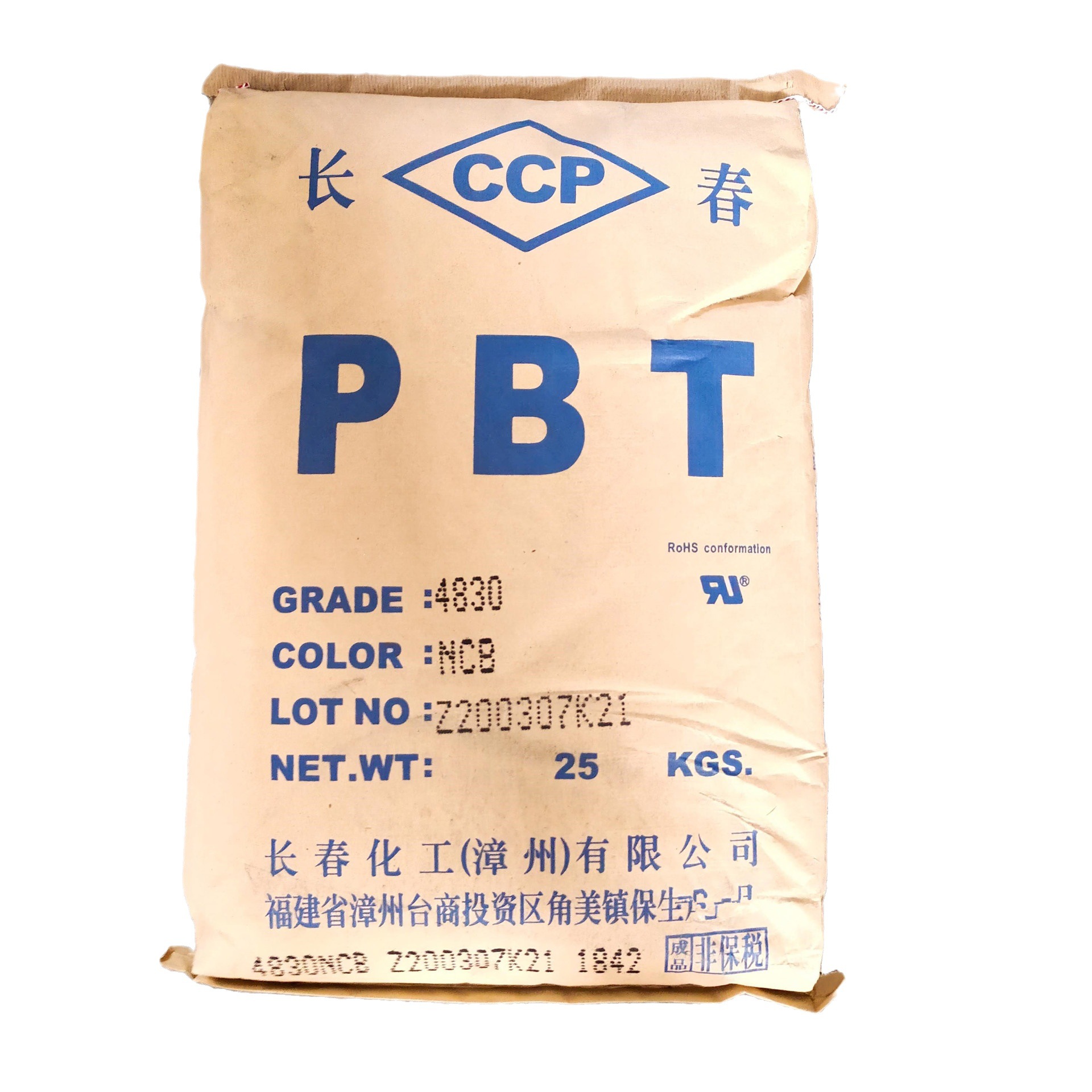 PBT	漳州长春4820 NCB玻纤增强,高强度,耐水解 汽车领域的应,电气
