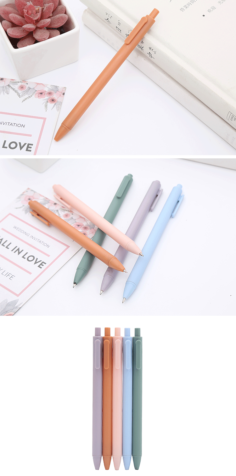 Simple Macaron Solid Color Press Gel Pen display picture 2