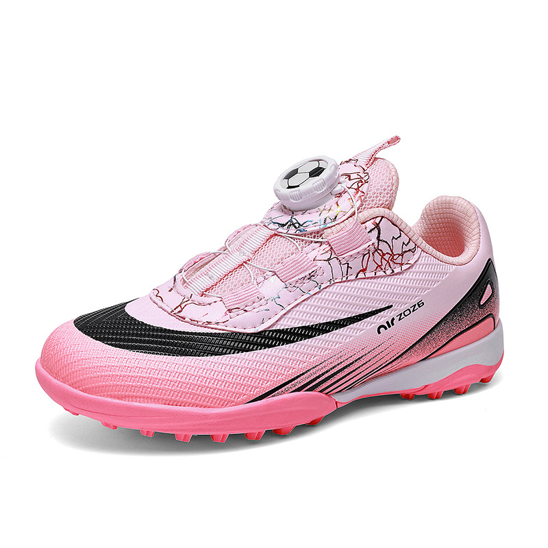 Nuevos zapatos de fútbol de moda transfronterizos para niños y niñas, estudiantes, zapatos de entrenamiento, zapatos de entrenamiento de clavos, descubierto en el mercado