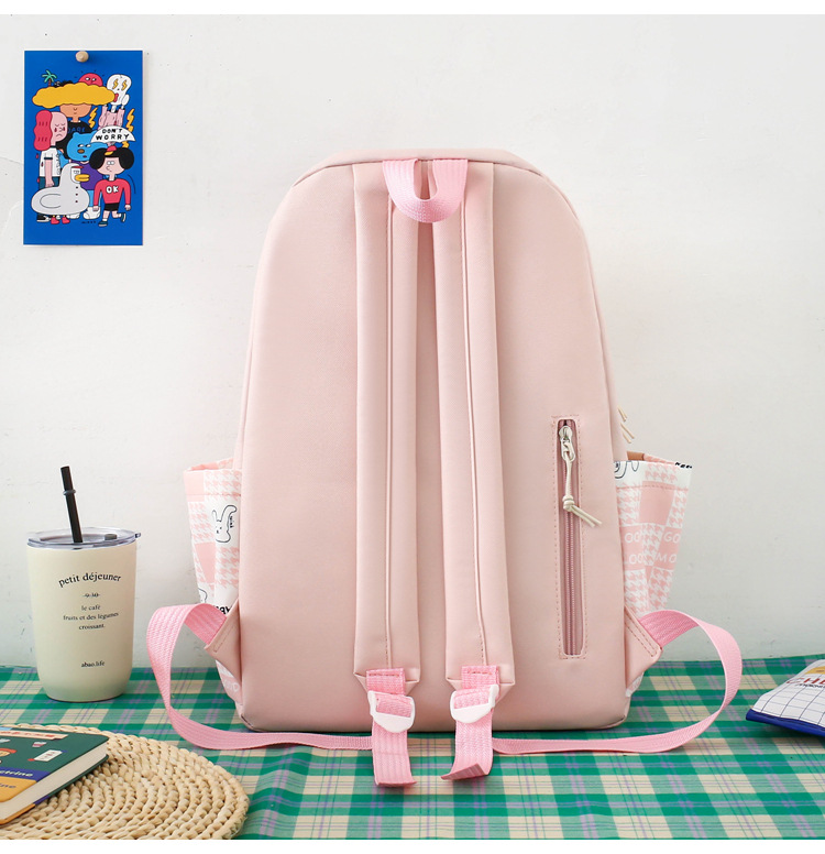 Zaini per bambini, nuovi, piccoli, freschi e carini, a quadri, con orsetto dei cartoni animati, alla moda, abbinati ai colori, per ragazze, scuola media e studenti_voghion.com