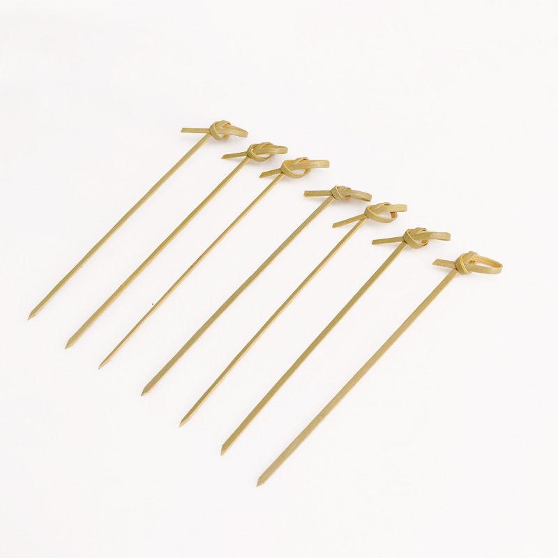 Nudo de bambú cadena desechable enchufe de fruta Cadena de anillo postre sushi palo azúcar palo de fruta