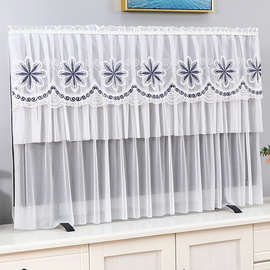 蕾丝电视机防尘罩新款2022新款55寸65寸75挂式液晶电视罩套盖烛优