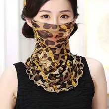 围脖新款韩版围巾面罩口罩女时尚全脸护颈脖套薄款小丝巾纱巾