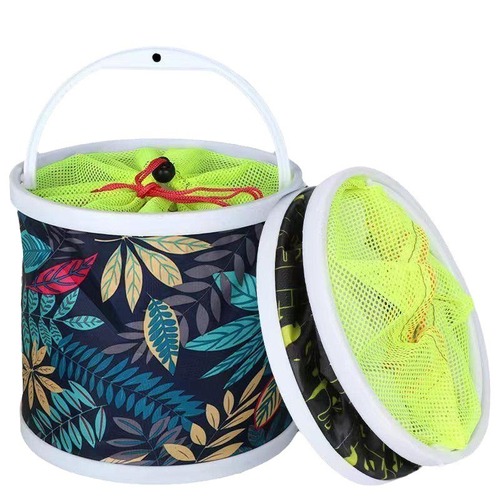 Fishing Collapsible Water Barrel Fish Bucket Live Fish Box with Rope Anti-Slip Net Small Fish Bucket Fishing Gear Fish Keeper Barrel Portable