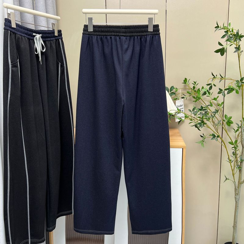 200斤早秋新款遮肉显瘦明线弯刀裤大码女胖妹妹休闲阔腿长裤7914|undefined