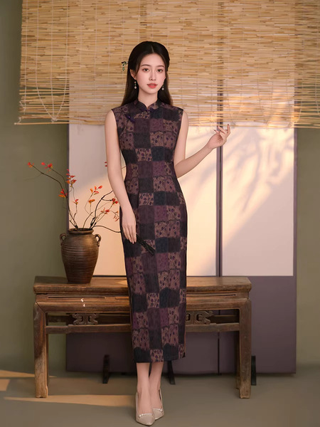 Long lightweight retro summer cheongsam sleevless