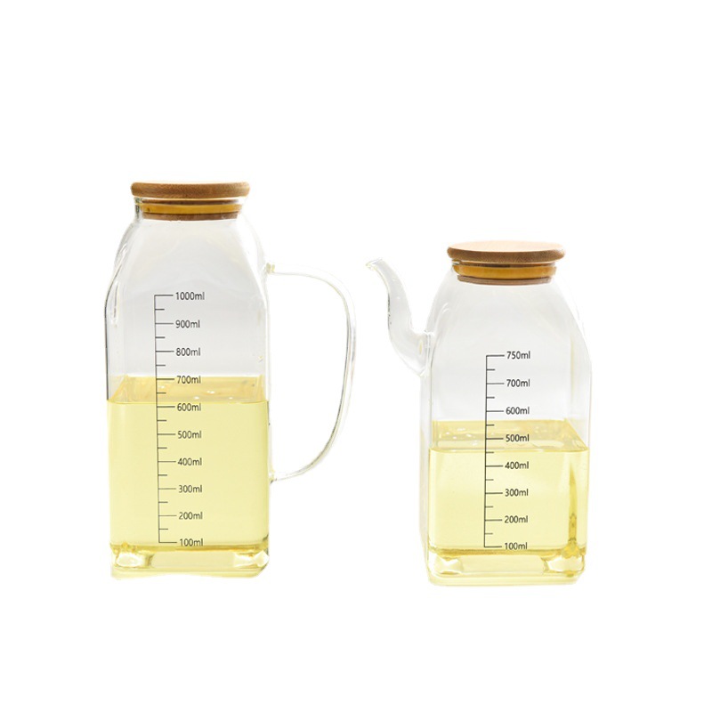 Olla de aceite de vidrio botella de aceite a prueba de fugas tanque de aceite doméstico Olla Cocina salsa de gran capacidad taza de aceite de vinagre botella de condimento estilo europeo