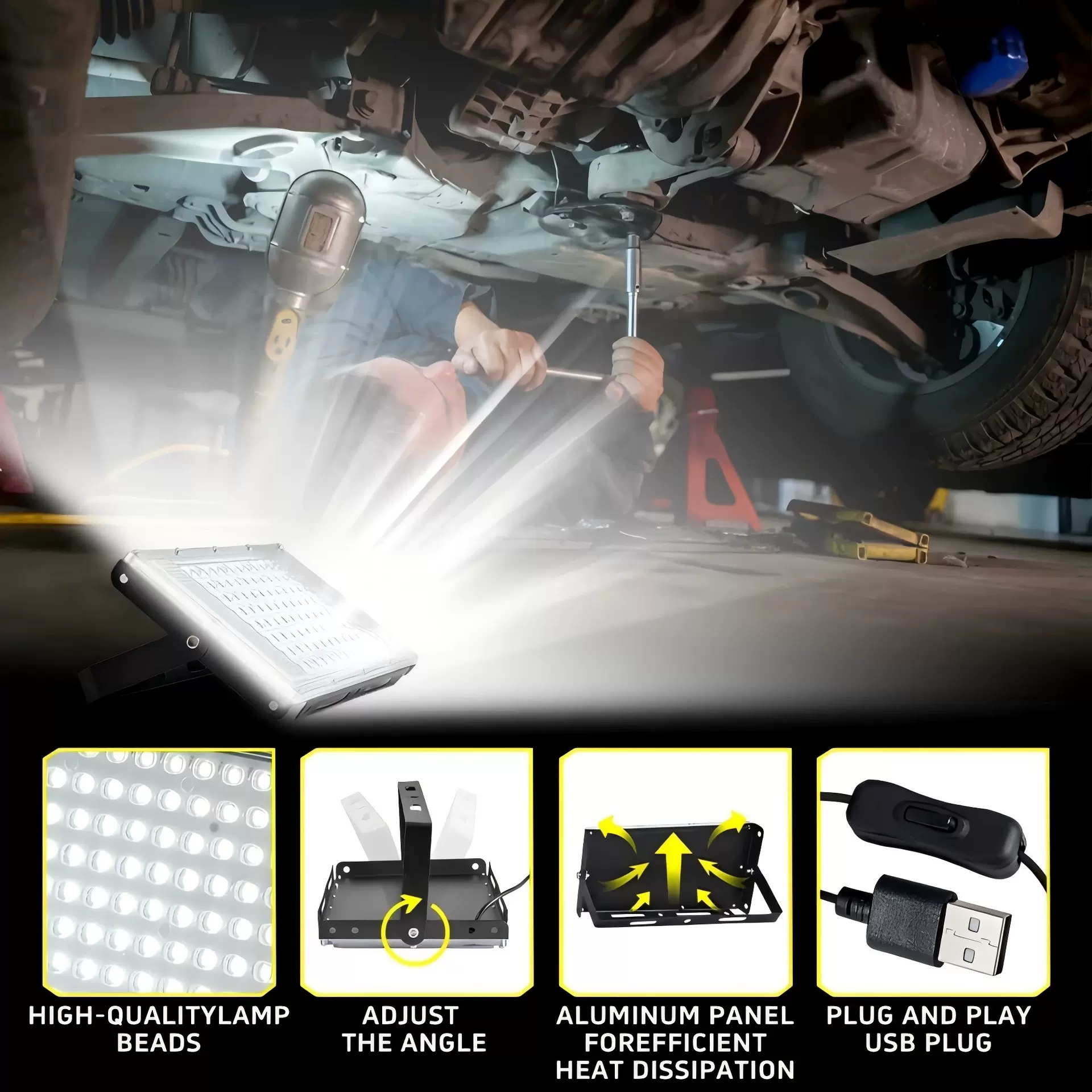 temu跨境新品216/144/96/50leds泛光灯室内建筑高亮度运动场馆灯