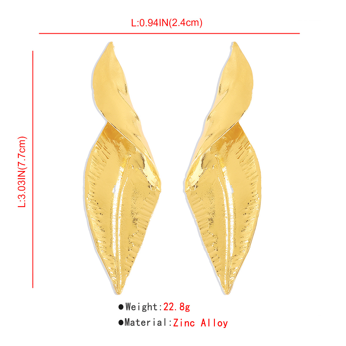 23g Weight Fashion Leaves Alloy Plating Women's Drop Earrings 1 Pair