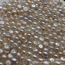 天然淡水珍珠馒头珠10-11mm半孔裸珠散珠颗粒统货诸暨珍珠批发diy