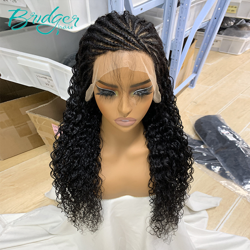 13*4full lace fronta patchwork headgear braid water human hair Wig_voghion.com