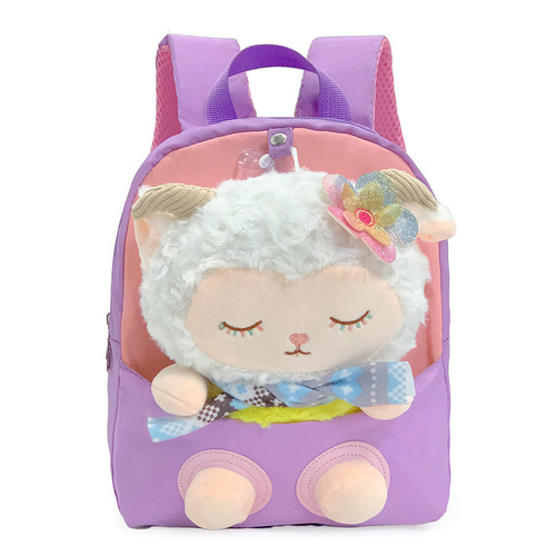 New Fashion Children's Backpack Cute Cartoon Lamb Doll Kindergarten School Bag Girl Backpack Manufacturer Wholesale