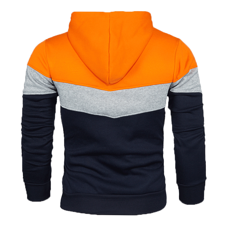 Men's Clothing Autumn and winter blue street casual sports sweatshirt loose side seam pocket block color youth hoodie_senzul.com